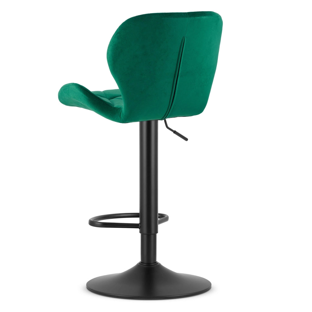 Sgabello in velluto VALORA WEST - Verde, facile da montare, uso versatile x 2