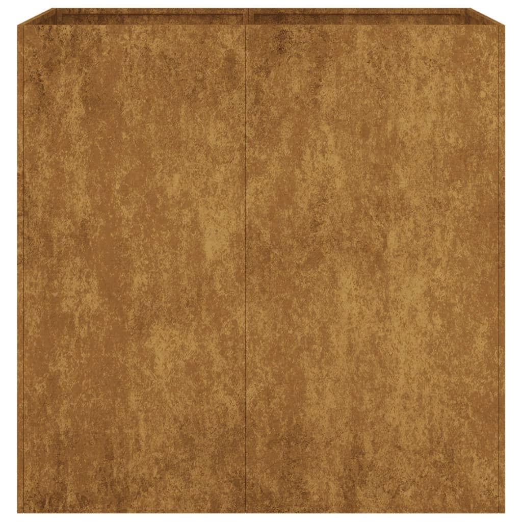 Portavaso per fioriera aiuola rialzata piante fiori terrazzo giardino 80 x 40 x 80 cm acciaio corten marrone 02_0037874