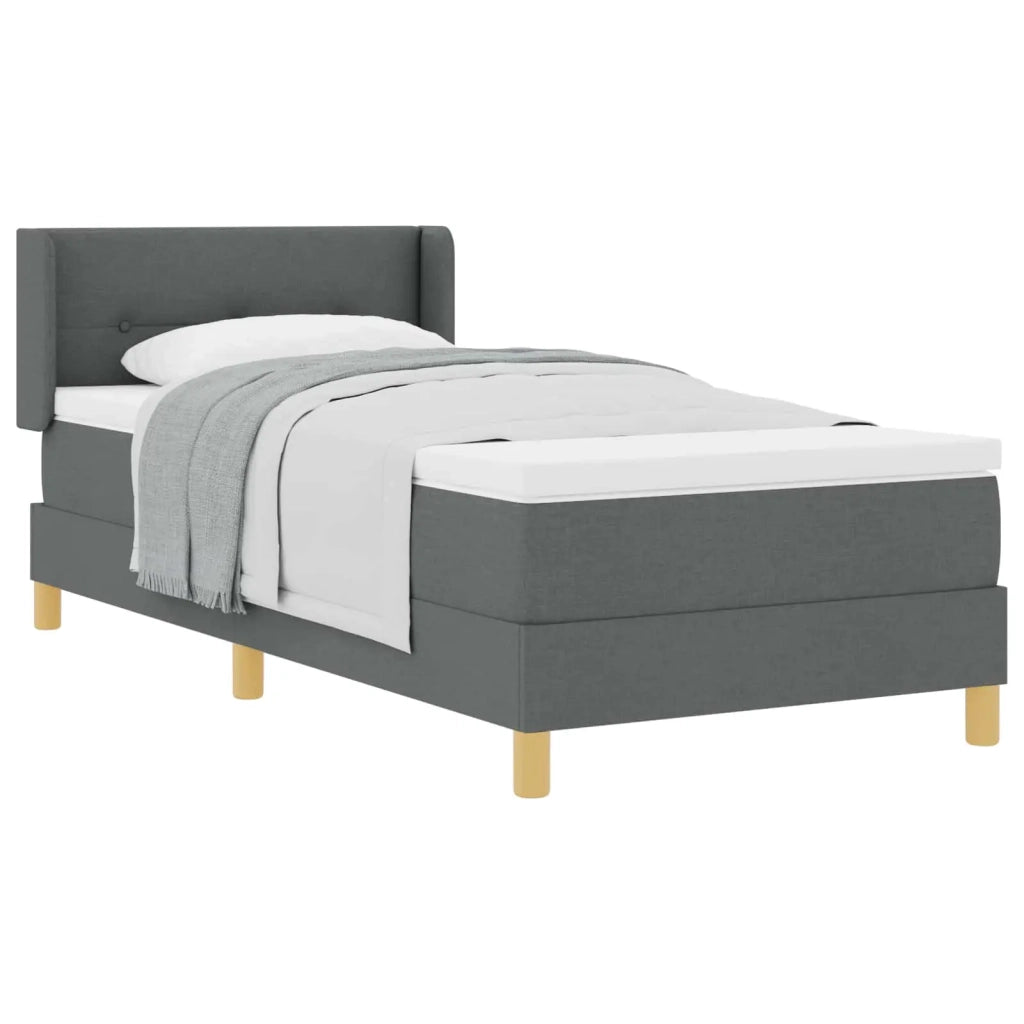 Letto a molle con testiera-Rete con Testiera Grigio scuro 200 x 100 cm Poliestere 471296