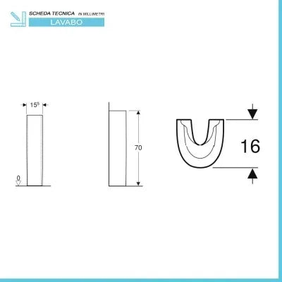 Lavabo con colonna 60 cm Geberit in ceramica lucida  Colibrì