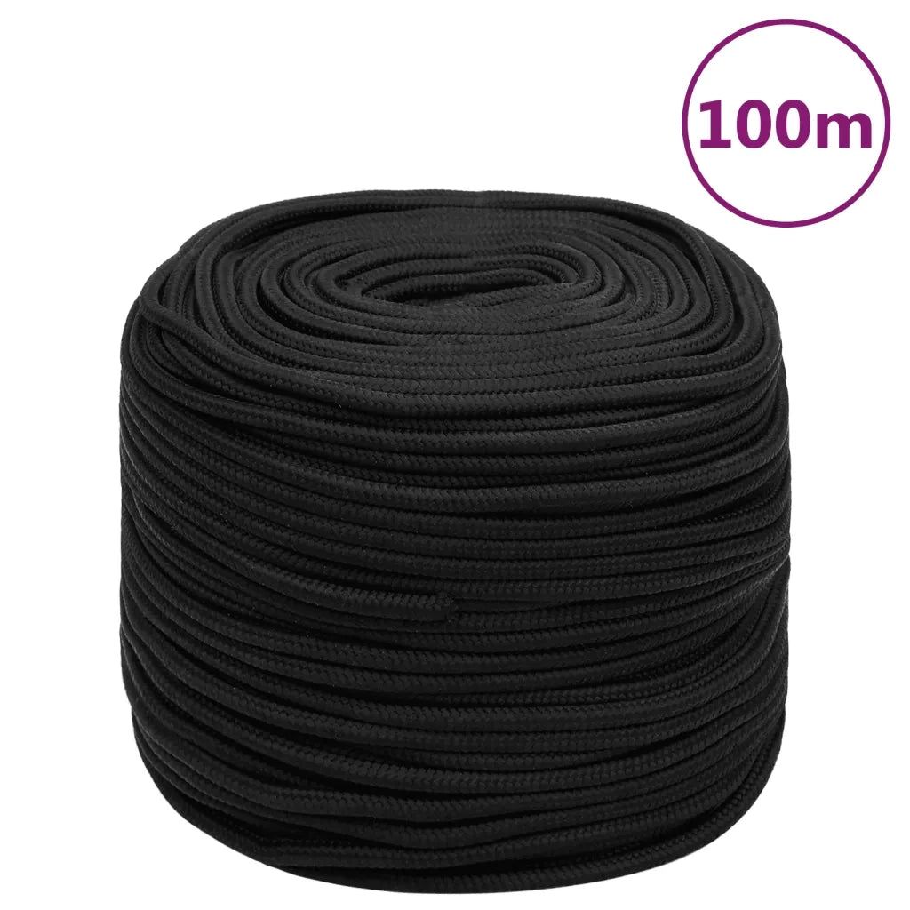 Corda Nautica Completamente Nera 6 mm 100 m in Polipropilene cod mxl 54023