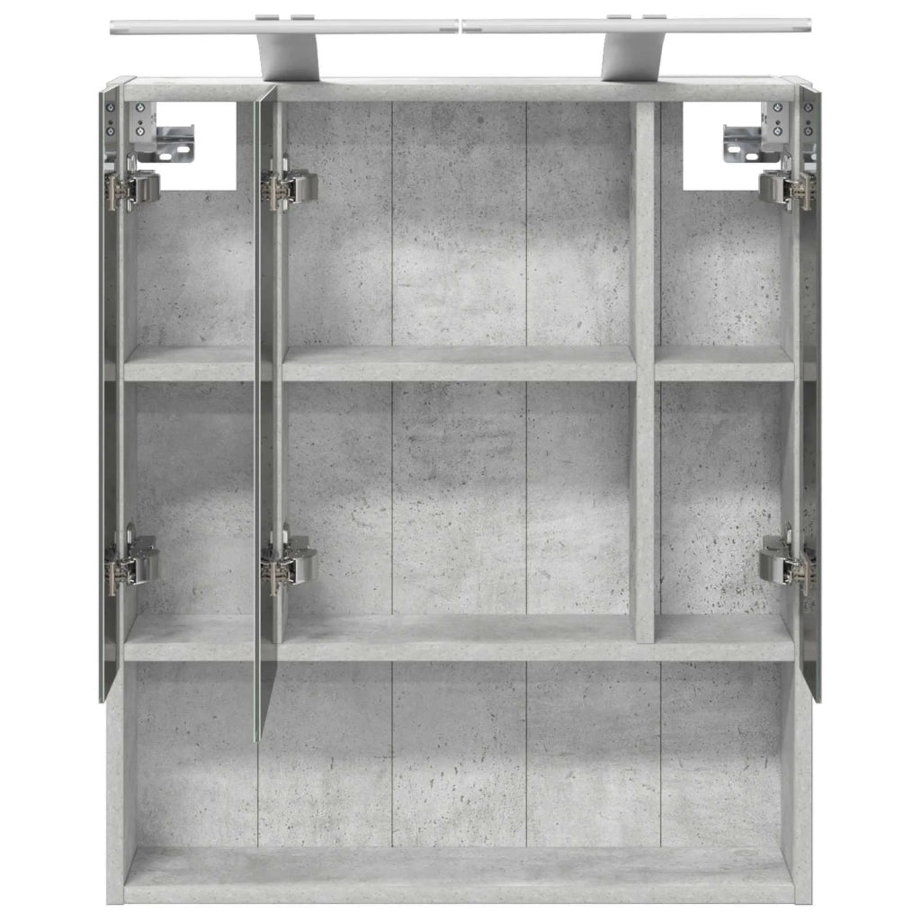 Mobiletto per specchio da bagno con lo scaffale Grigio cemento 889194