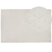 Tappeto tappetino Lana Bianco sporco con viscosa 160 x 230 cm Tappeto rettangolare intrecciato a mano