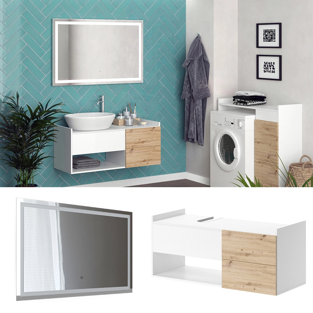 Vicco Set di mobili da bagno Bianco 2 parti