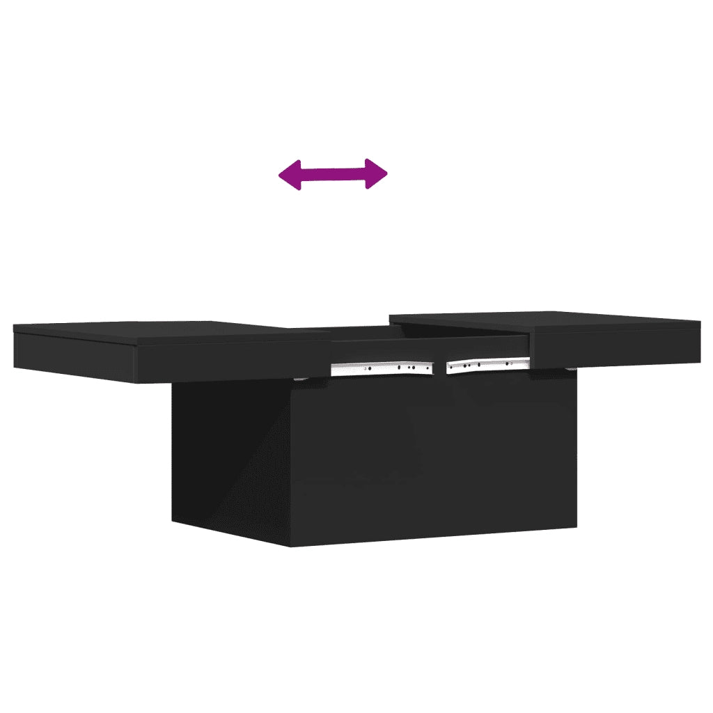 Tavolino da Salotto Nero 100x55x40 cm in Legno Multistrato