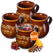 Set regalo di 4 tazze da vin brulé KADAX da 250 ml in gres.