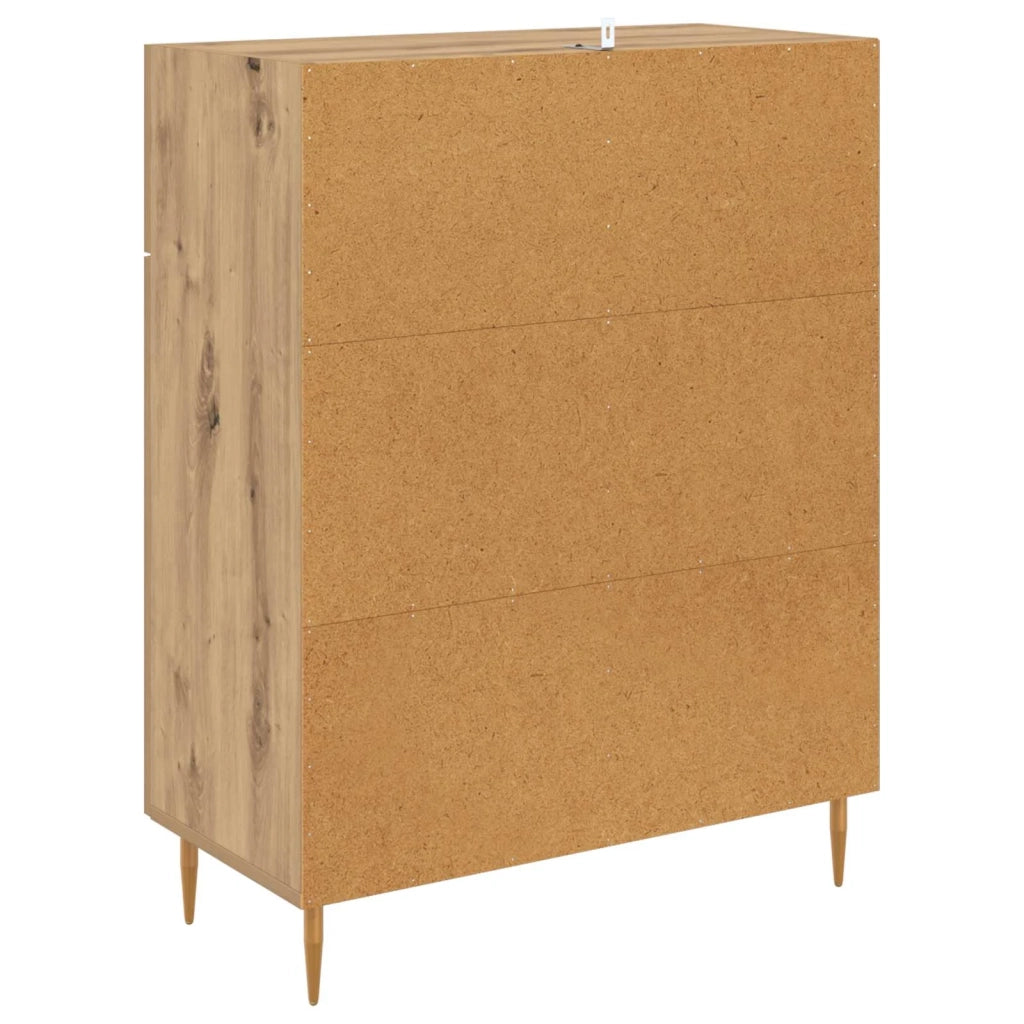 Credenza | Madia | Buffet da pranzo | Armadio da pranzo Rovere artigianale 69,5 x 34 x 90 cm Legno multistrato