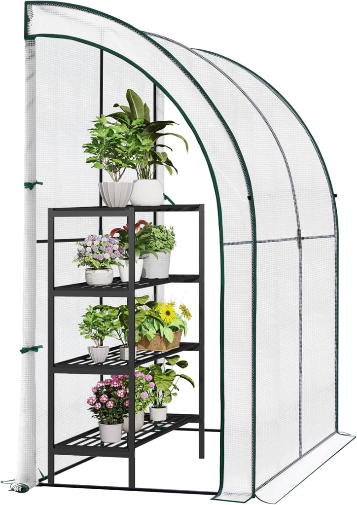 Serra da Giardino, Serra per Orto con 2 Porte Avvolgibili, Copertura per Piante con Telo PE a Rete 140 g/m2 e Telaio Metallico, Verde, 200x100x210cm