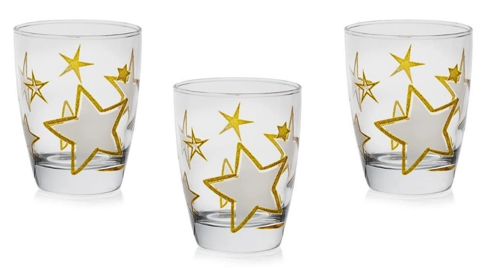 Set 3 Bicchieri da Tavola Vino o Acqua Domino Astro 300 cc