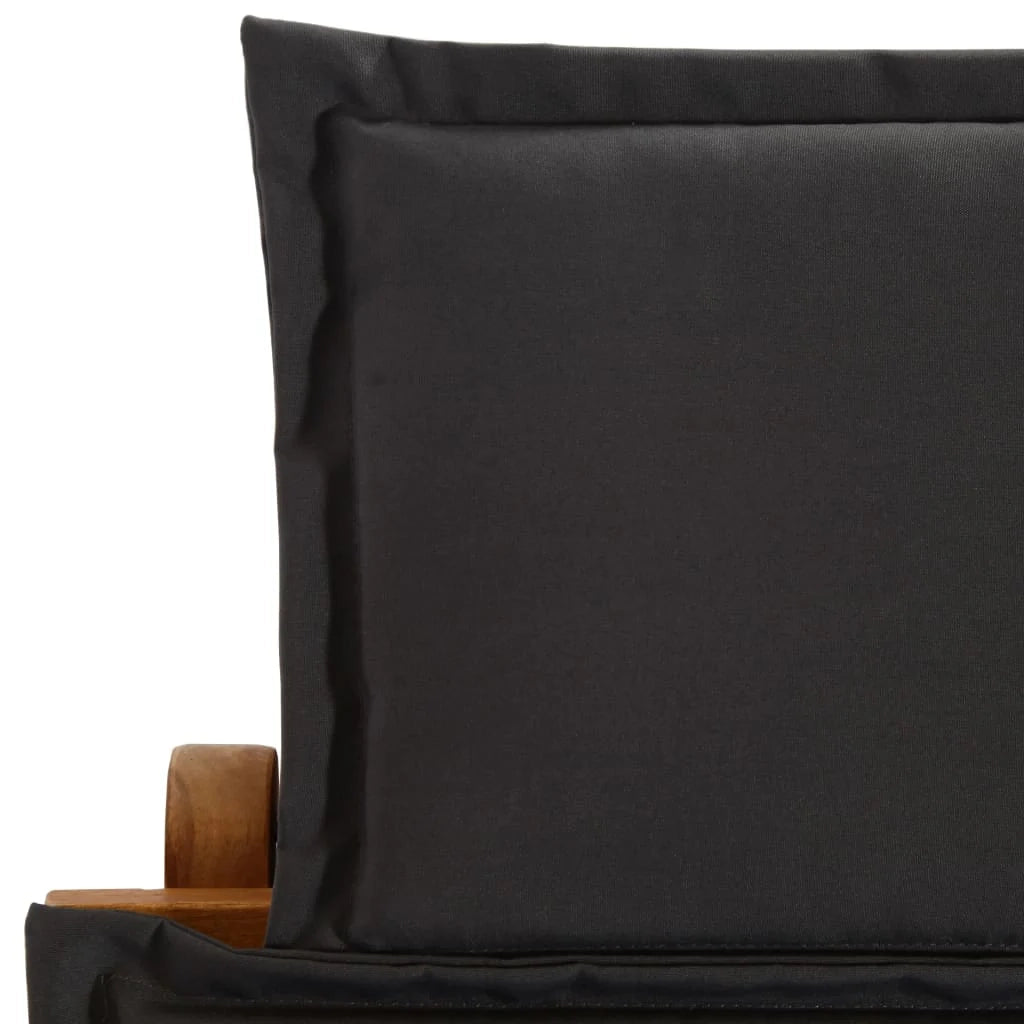 Lettino prendisole sedia a sdraio lettino prendisole letto da giardino mobili da esterno per patio con cuscino legno massello di acacia grigio scuro 02_0012412