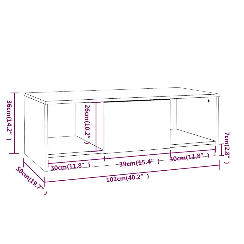 Tavolino da salotto | Tavolino da caff¨¨ | Tavolino da Soggiorno Rovere Sonoma 102x50x36cm Legno Multistrato