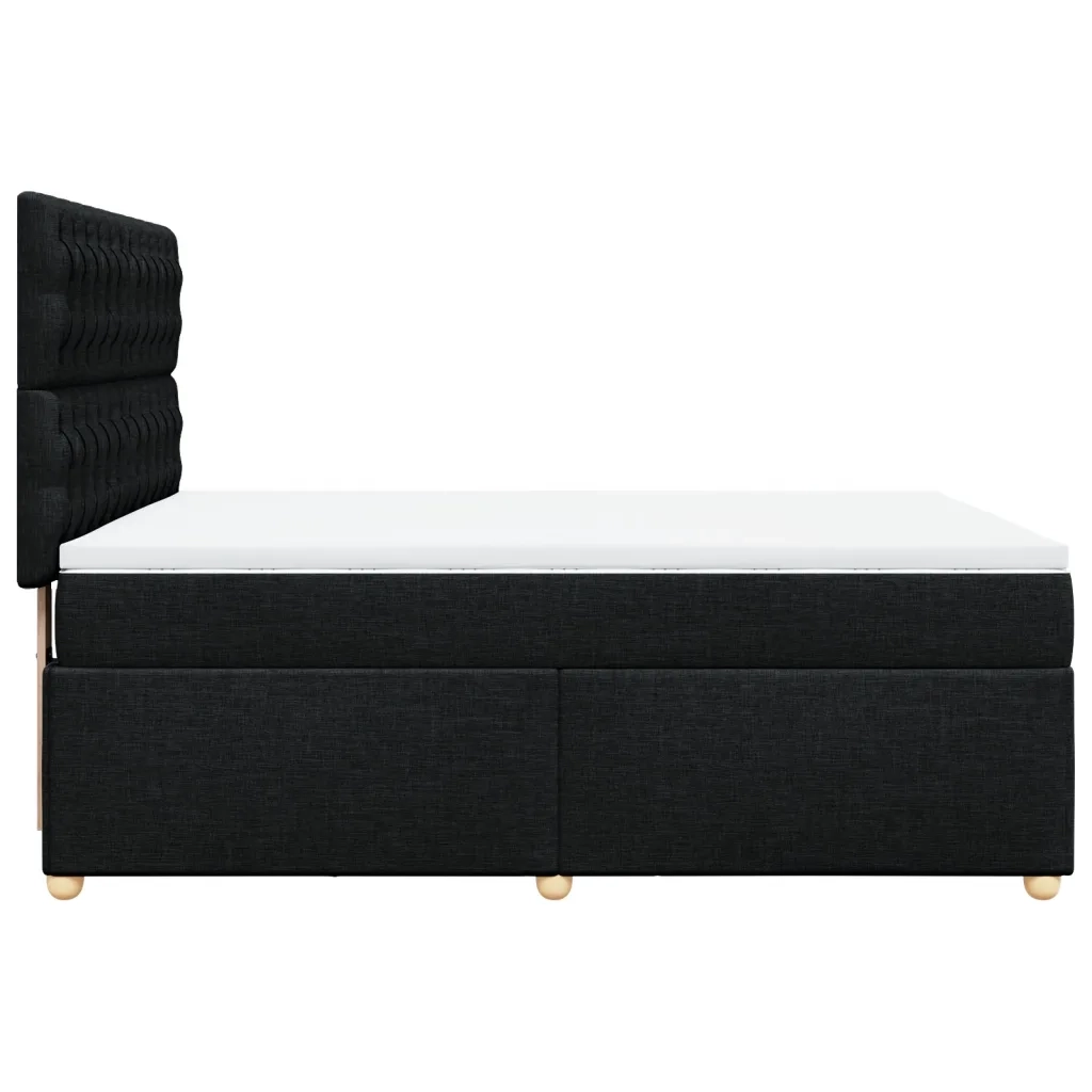 Giroletto a Molle con Materasso Nero 140x190 cm in Tessuto