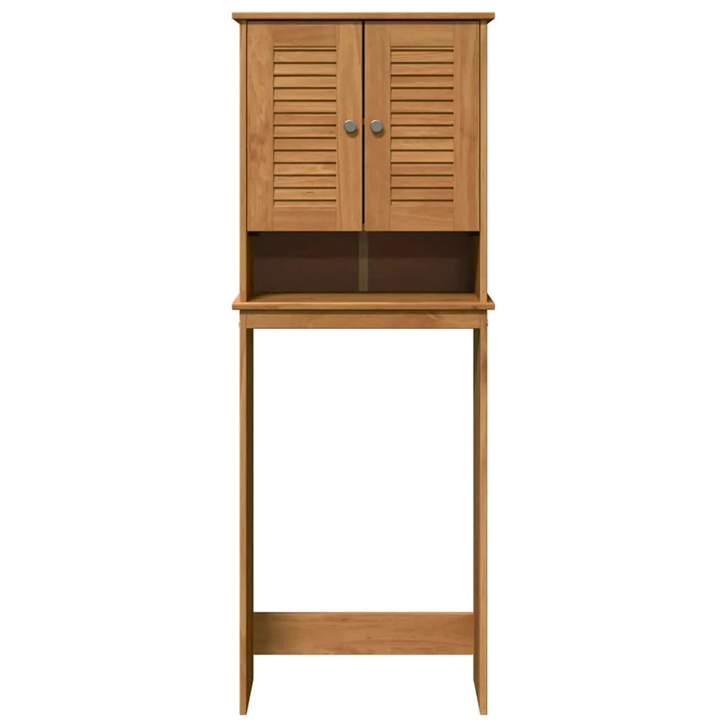 Mobiletto sopra il WC dal design moderno 60 x 27 x 161 cm capienza ottimale pino massello marrone 02_0057919