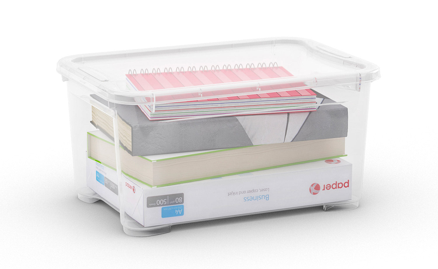 Set 5 Contenitori Rettangolari 38x26x19 cm in Plastica Keter T Box XS Trasparente