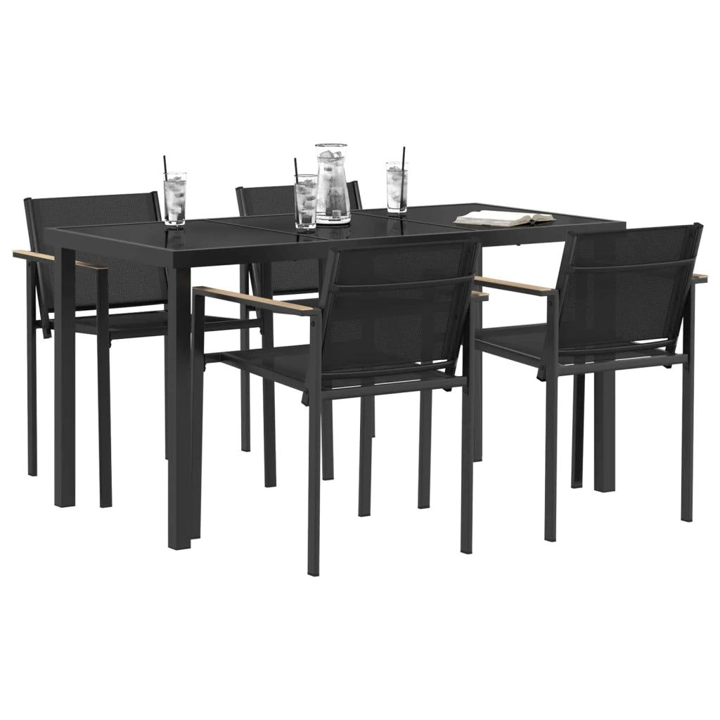 Set di Mobili da Esterno 5 pcs Nero e antracite Textilene 3422887