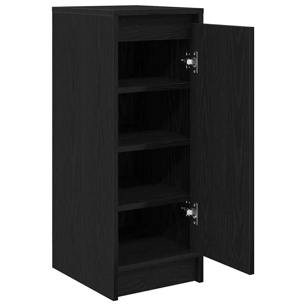 Scarpiera Rovere Nero 29,5x34x76 cm in Legno Multistrato 861860
