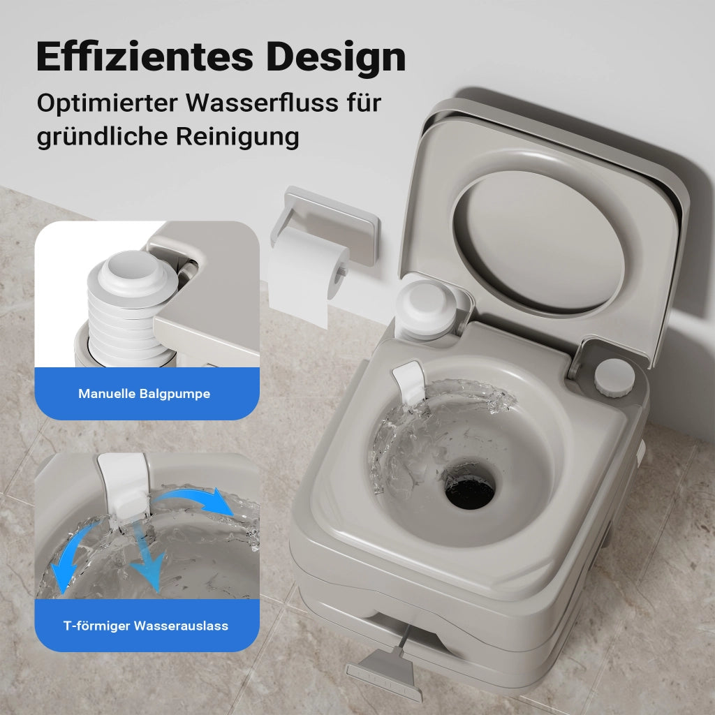 Wc portatile 10 l, wc da campeggio portatile con pompa manuale, bagno chimico per camper facile da pulire