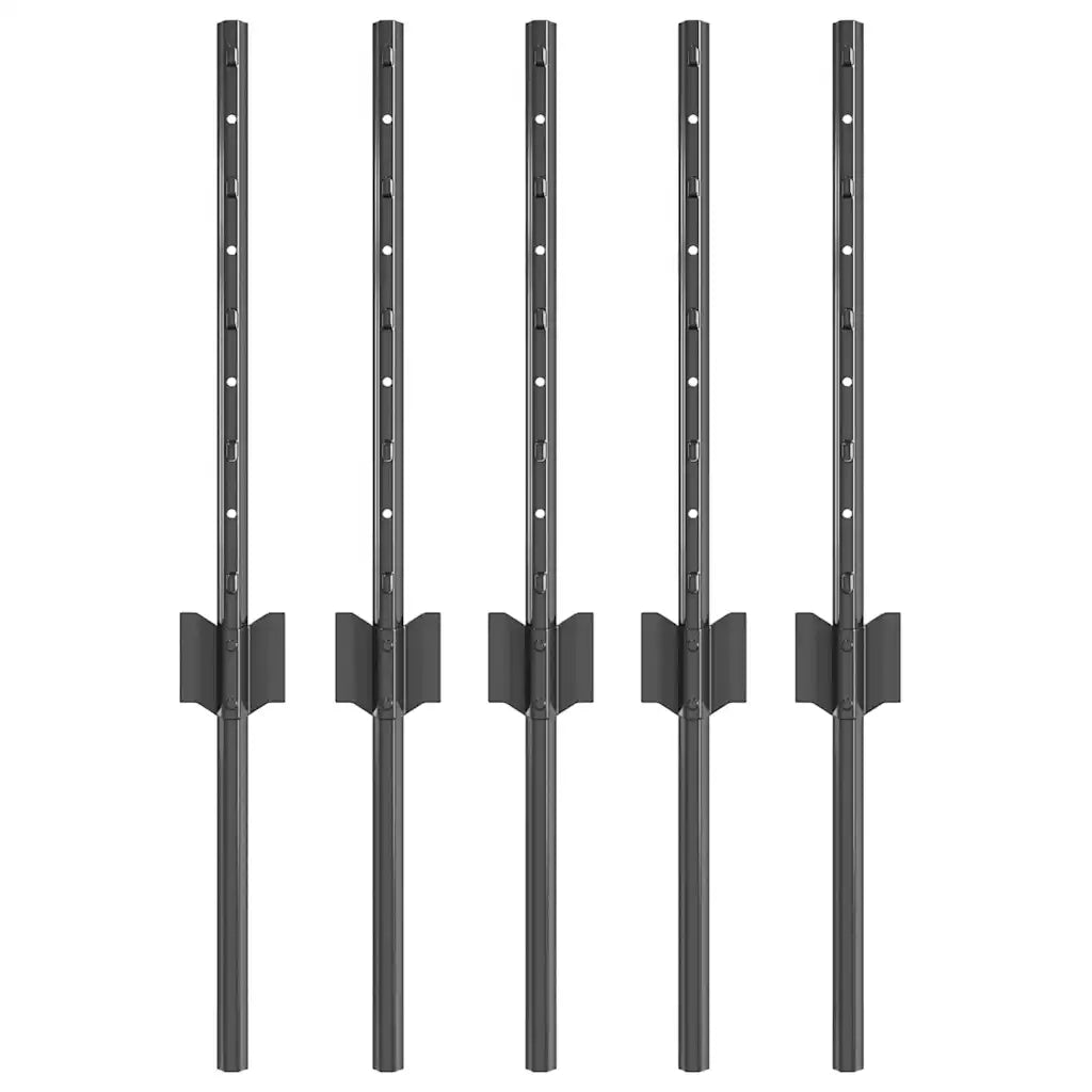 Palo della recinzione 5 pcs Grigio 40 cm Acciaio 42006274
