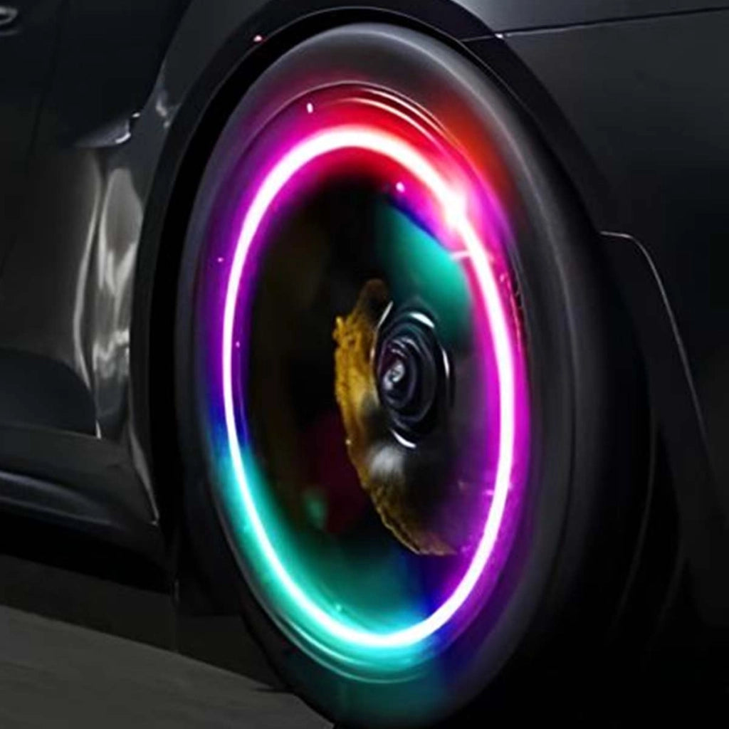 Luce notturna per valvola a 5 LED monocolore per bicicletta, moto e auto Argento Avizar