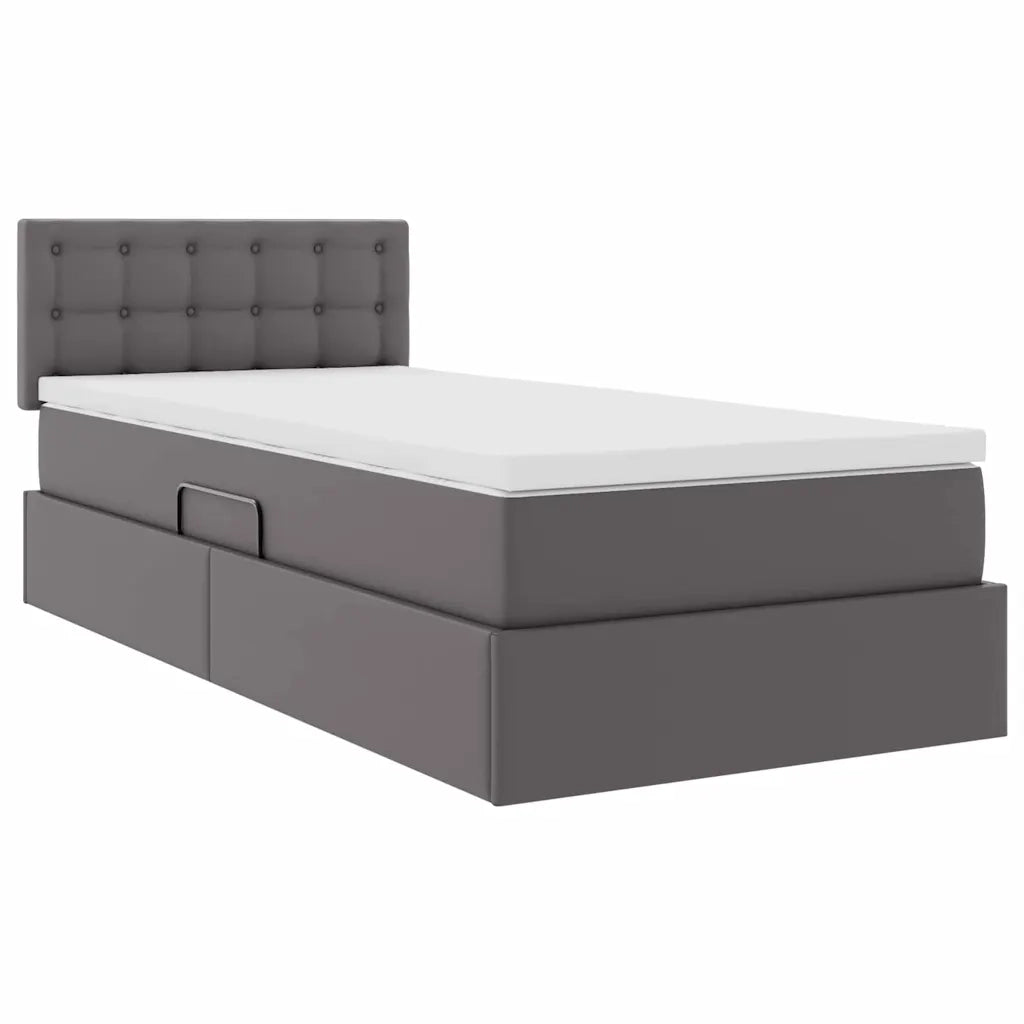 Letto con contenitore e materasso Grigio 100 x 200 cm
