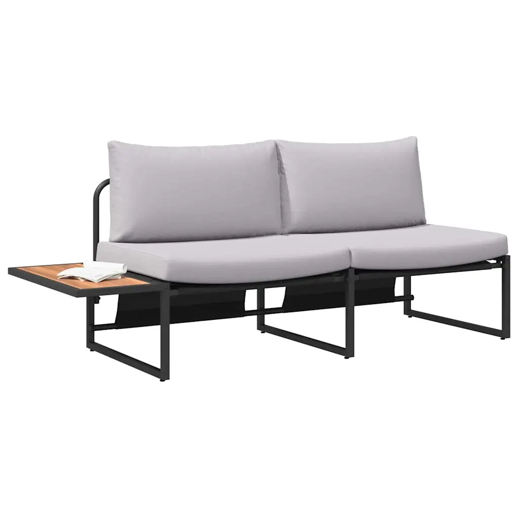 Divano da giardino Grigio chiaro 200,5 x 70 x 85,5 cm Acciaio 42007550