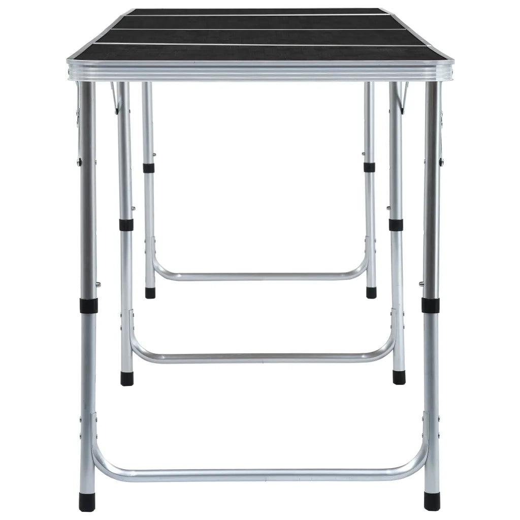 Tavolo da Campeggio Pieghevole in Alluminio Grigio 240x60 cm 48177