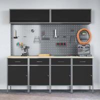 Set di mobili da lavoro con cassetto con blocco 10 pcs Nero 3321486