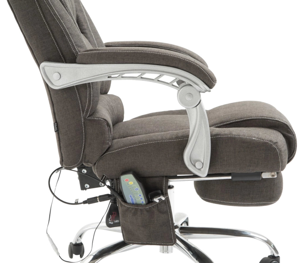 Sedia ufficio massaggiante Pacific in tessuto grigio scuro