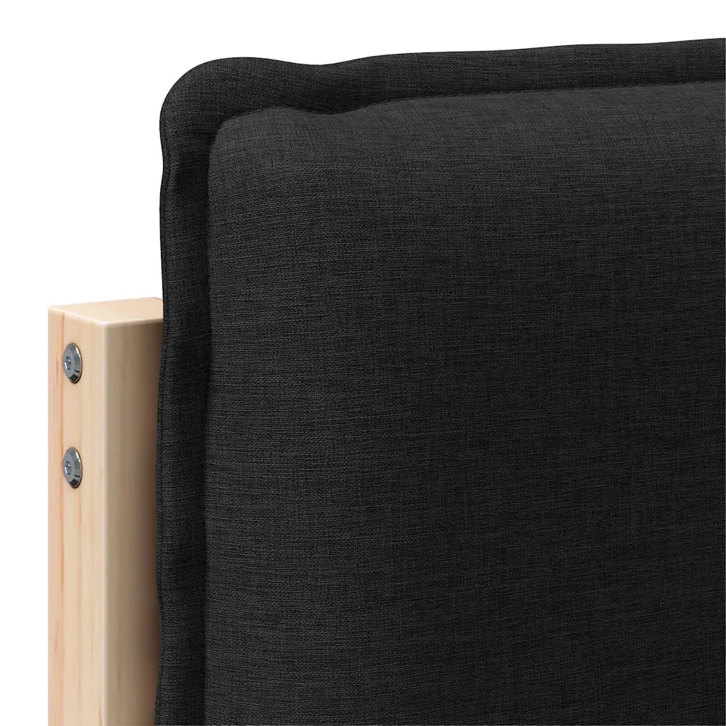 Testiera imbottita Naturale e Nero 180 cm Pino massello 880000
