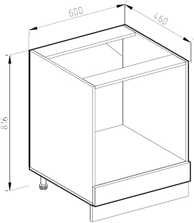Mobile per forno da incasso R-Line, Quercia dorata, 60 cm, PL Antracite, per la libera combinazione all'interno di sistemi cucina modulari