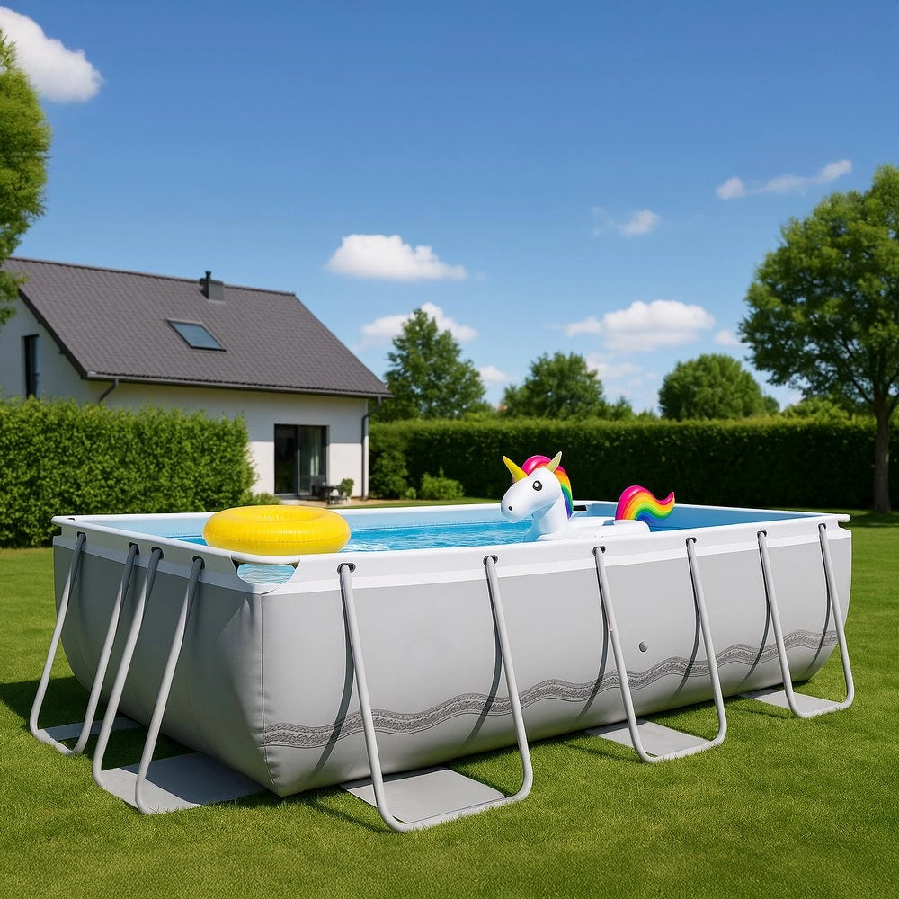 Piscina fuori terra con struttura 400x200x100 cm con scaletta e pompa filtro