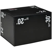 Plyo Box 3 in1 a 3 Altezze, Jumping Box Pliometrico Capacità 120kg, 75x51x61cm, Nero
