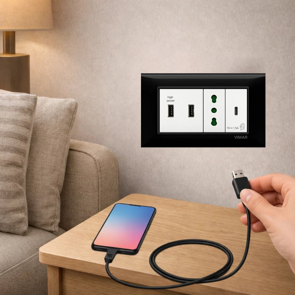 Unità di alimentazione usb 5v 1 5a bianca per uso domestico