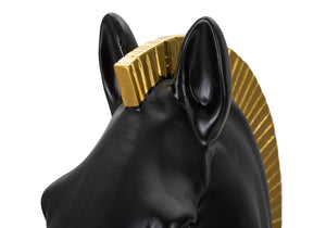 Cavallo da Scacchi 18,5x50x18,5 cm in Poliresina Nero/Oro
