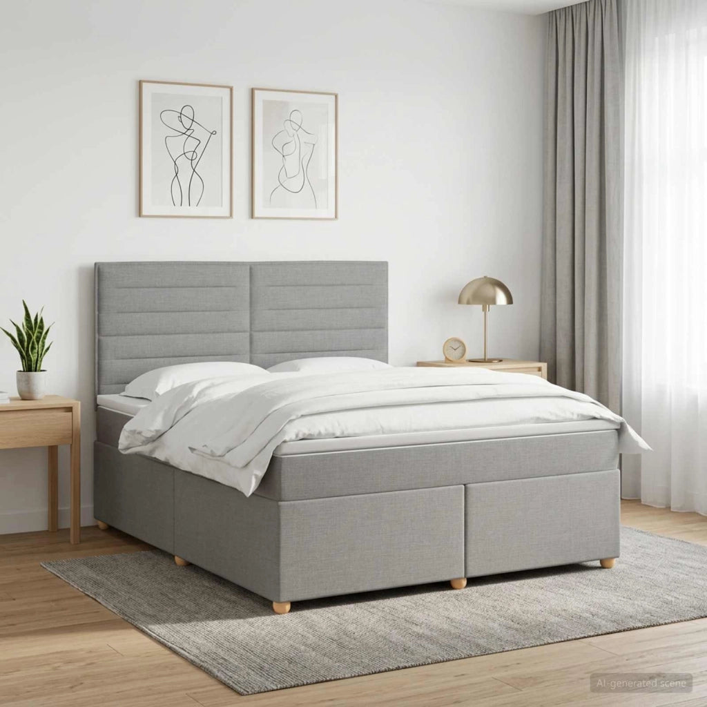 Letto box spring con materasso Grigio Chiaro 160 x 200 cm 3453914