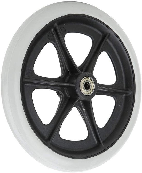 Velo anteriore 8" con ruota di sterzo in gomma - Ruota antislip - Carico massimo 120 kg - Diametro interno 0,3 pollici - Leggero - Duraturo - Sostenibile - Ruota per carrozzina
