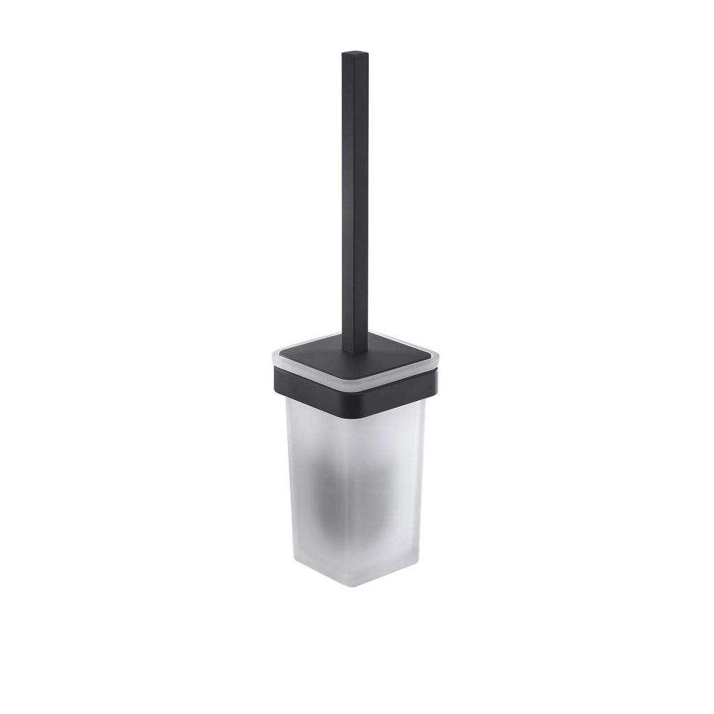 Scopino WC con ciuffo in setole da muro in ottone e Cromall A810 Gedy serie SAMOA Nero Matt