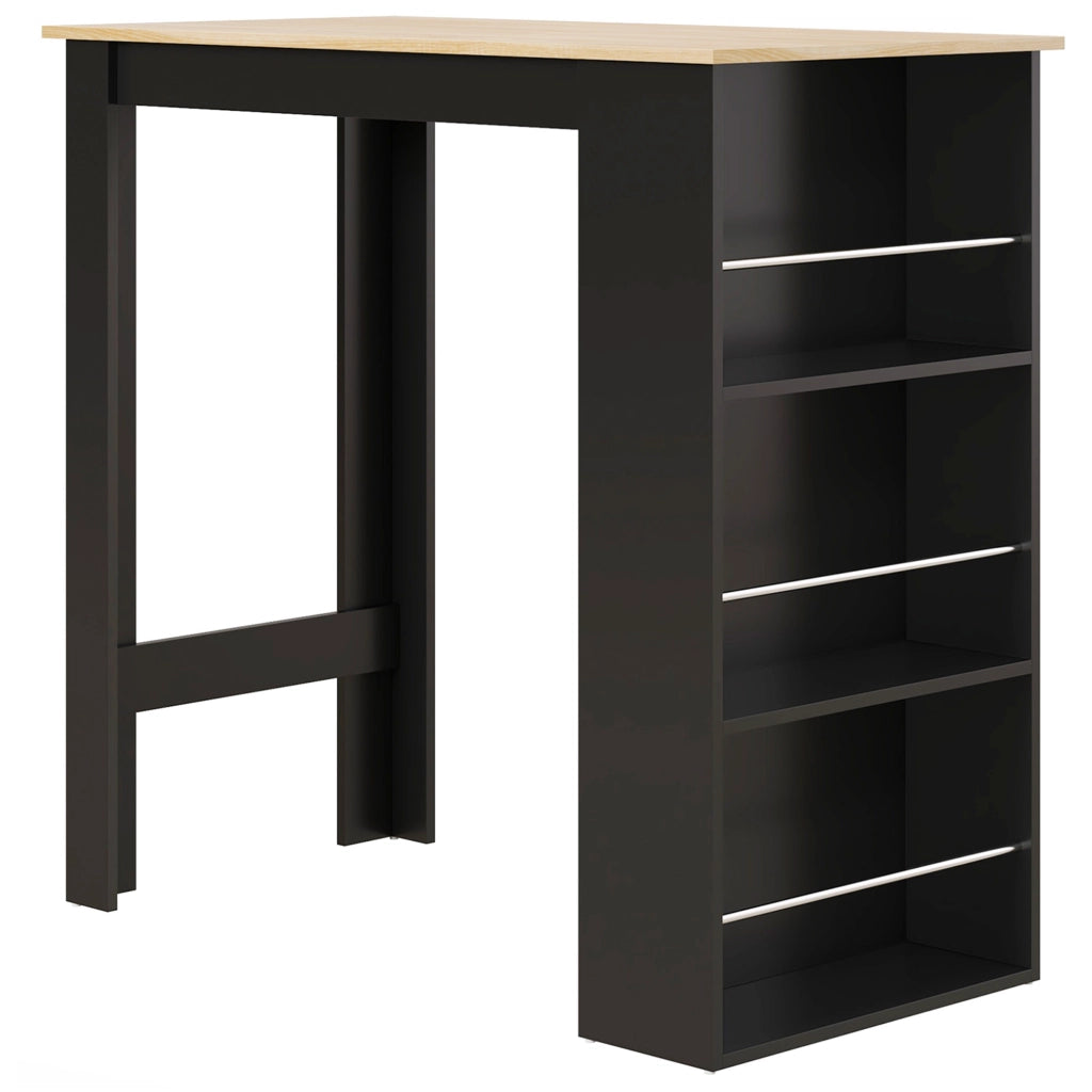 Tavolo da bar ¨C zephmum ¨C nero 112x57x106 cm con 3 ripiani