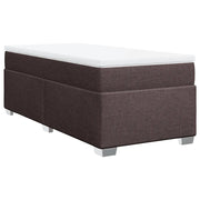 Letto singolo | Letto per adulti | Giroletto a Molle con Materasso Marrone Scuro 80x200 cm Tessuto
