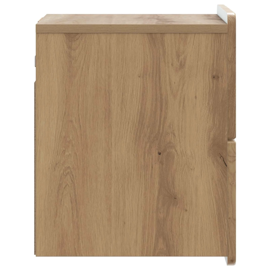 Mobiletto da notte a muro con cassetto 2 pcs Rovere Artigianale 898314