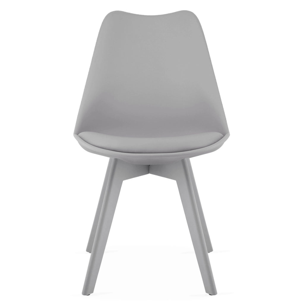 Sedia di design Mark grigia con cuscino in ecopelle