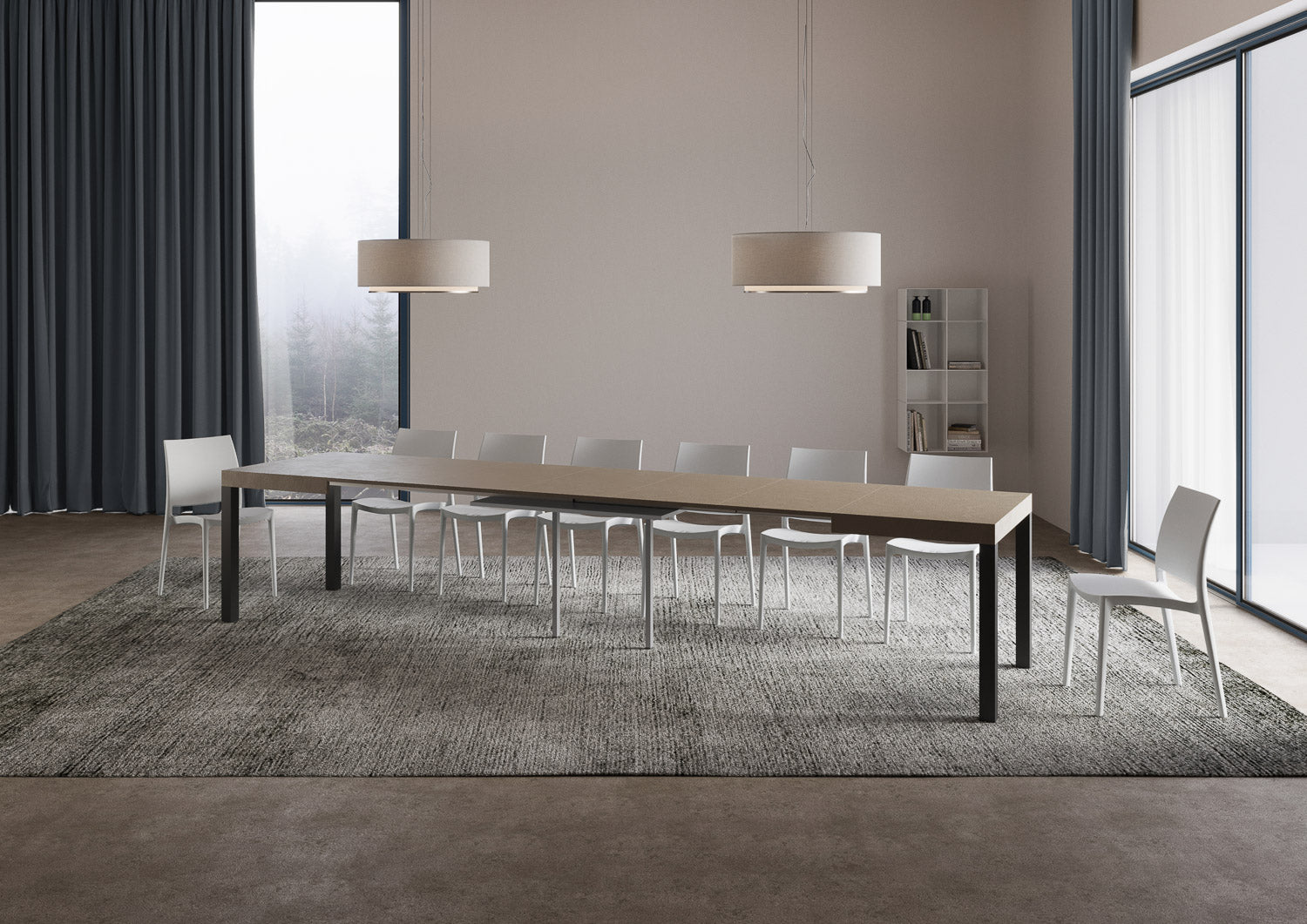 Tavolo Allungabile 120/380x90 cm Everyday Tortora Gambe Antracite