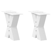 Set di 2 gambe per tavolino da caffè a forma di X 30 x 30 cm con piedini regolabili stabili design moderno acciaio bianco 02_0057201