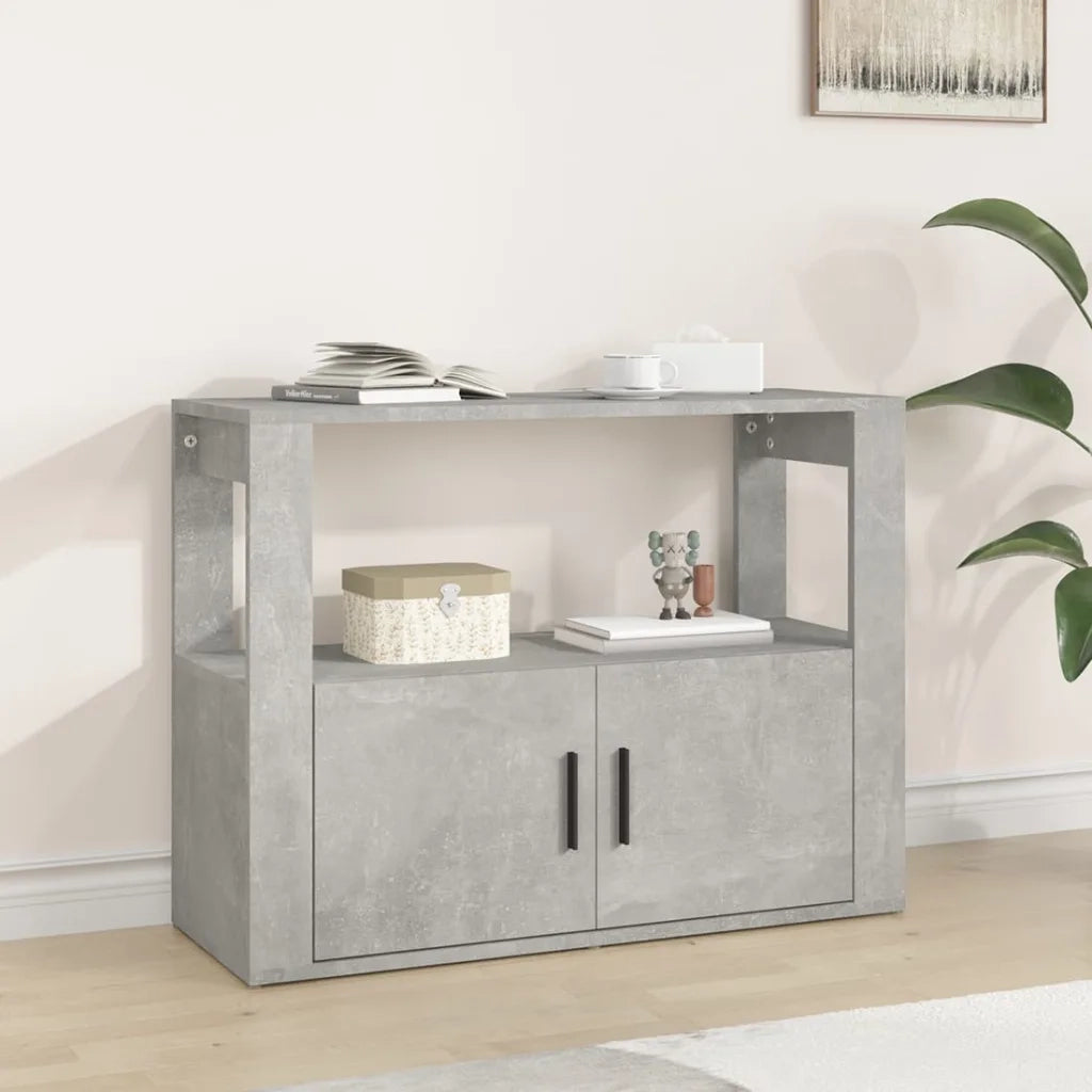 Credenza Grigio Cemento 80x30x60 cm in Legno Multistrato 819456