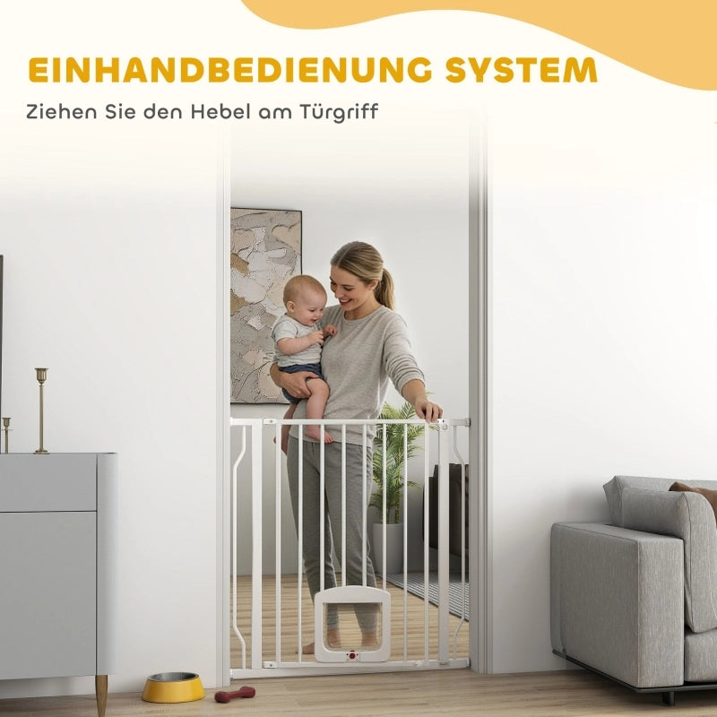 CANCELLETTO DI SICUREZZA regolabile 75-85 cm in plastica bianca con gattaiola