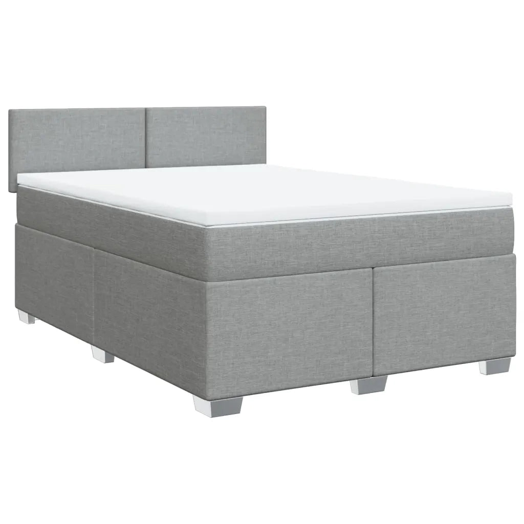 Giroletto a Molle con Materasso Grigio Chiaro 140x200cm Tessuto