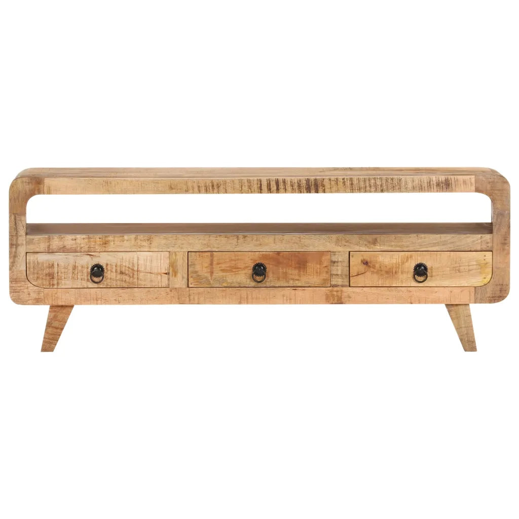 Mobile Porta TV 117x30x41 cm in Massello di Mango Grezzo 321042