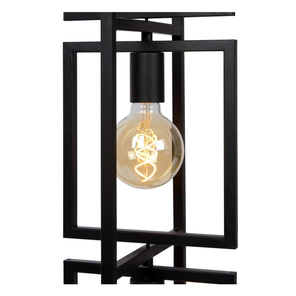 Lampada da terra loft Luuk 3 luci E27 nera Lucide