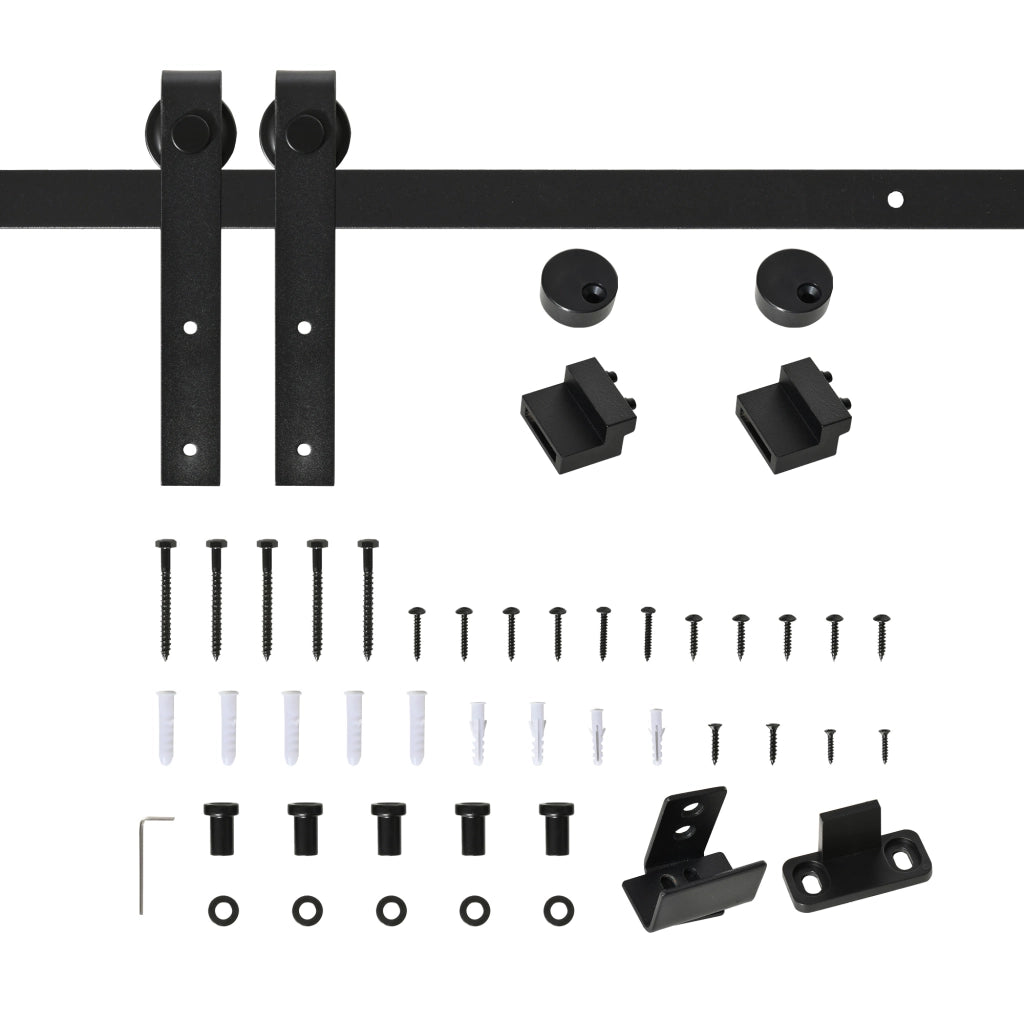 Kit Porta Scorrevole in Legno ¨C zephmum ¨C 200cm, Portata 20kg, Nero