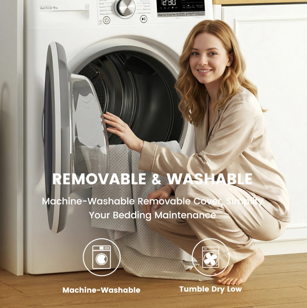 Materasso ULEVR in schiuma D25 con rivestimento 3D traspirante e sfoderabile, bianco